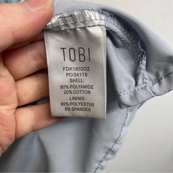 Tobi Lace Sheer Corset Front Off Shoulder Mini Dress M Blue - Picture 5 of 8